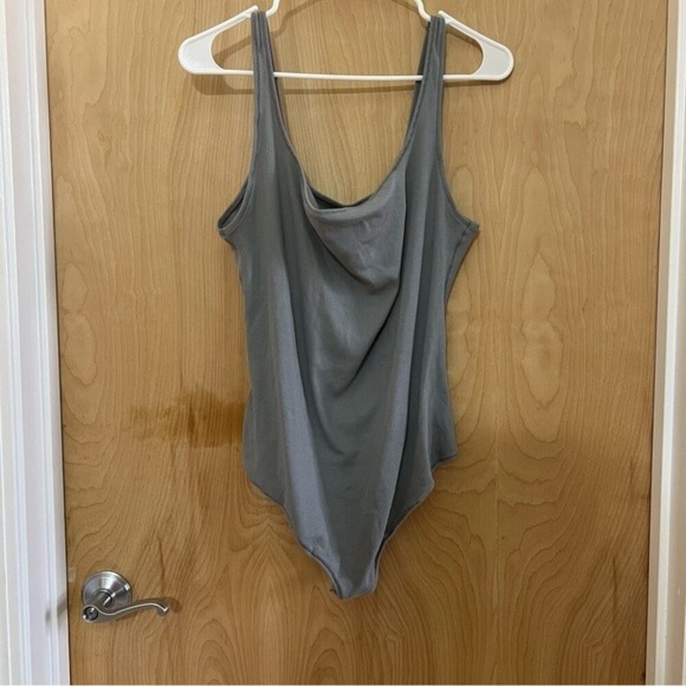 SKIMS Ribbed Stretch Cotton Thong Bodysuit - Pacific - Size 3X -NWT - Picture 2 of 6